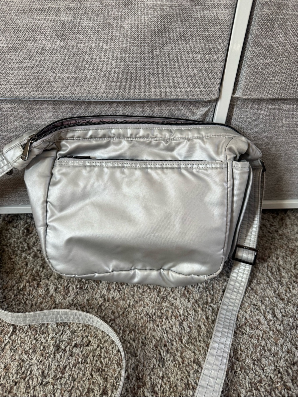 lug Silver Quilted Crossbody Bag - Picture 2 of 6